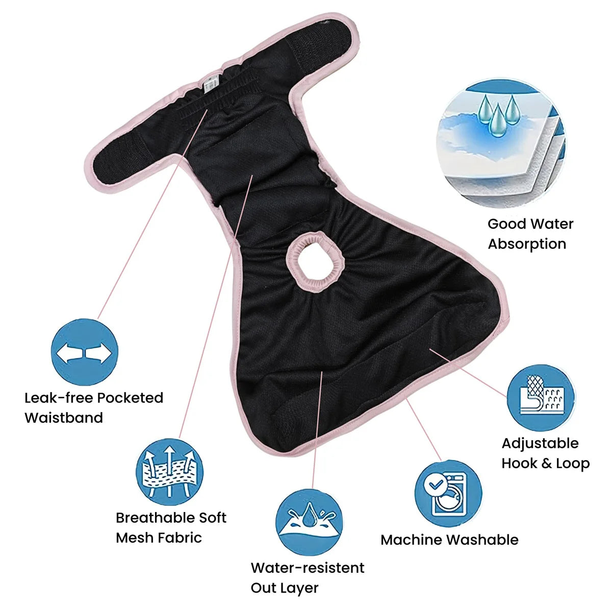 Reusable Leak-proof Female Dog Nappy