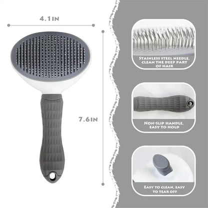 Self-Cleaning Pet Hair Removal Brush