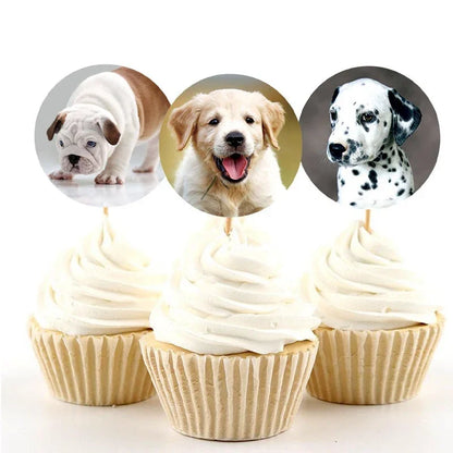 Round Cute Puppies Stickers (50-500 stickers)
